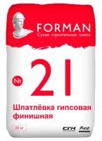 Шпатлевка гипсовая финишная Форман № 21 25 кг